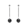 Esse Marcasite Sterling Silver Marcasite and Black Onyx Sphere Drop