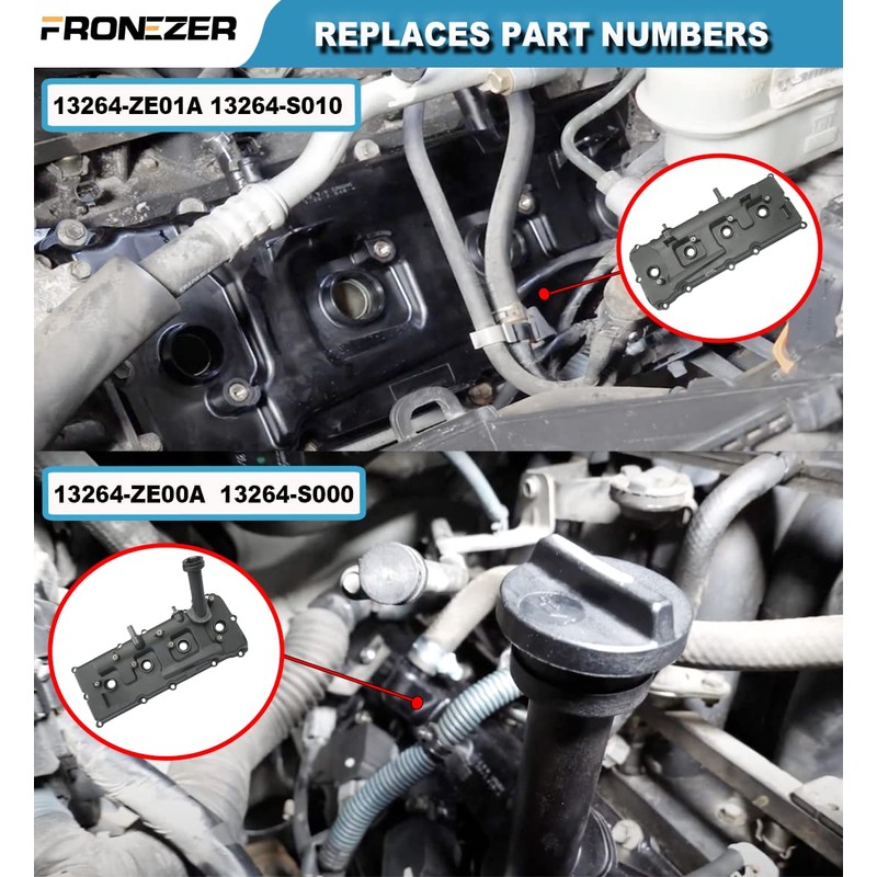 Engine Valve Cover Set with Gaskets, Bolts, Oil Filler Cap,
