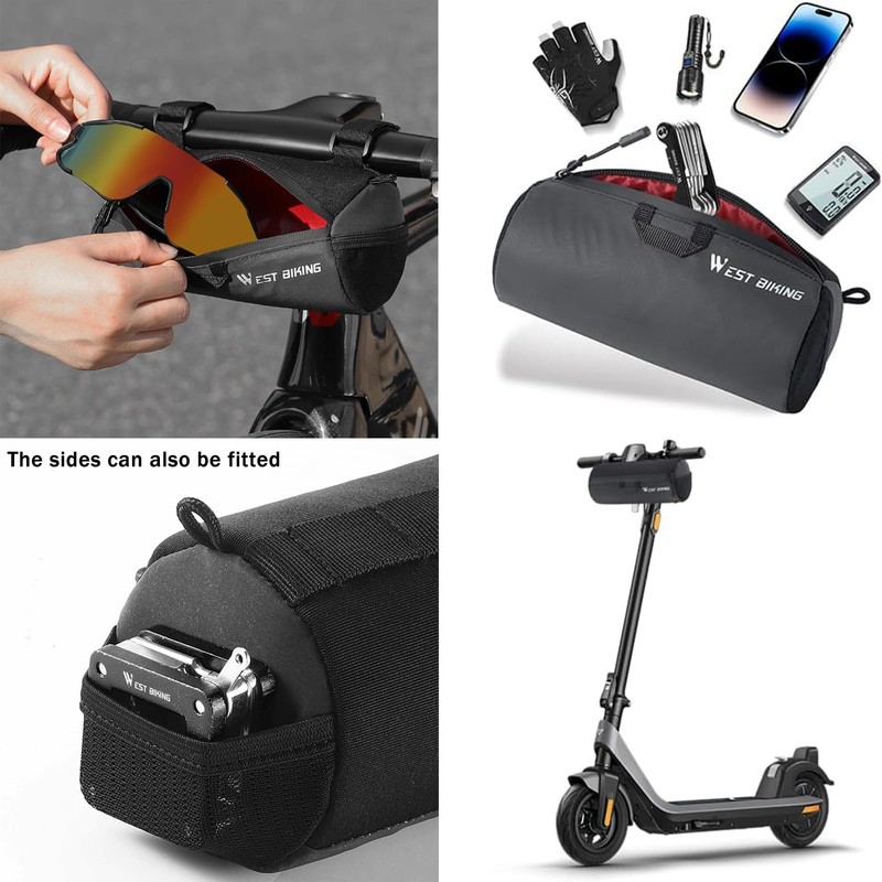 Ayicheyl Bicycle Handlebar Bag, Handlebar Bag with Shoulder Strap, Handlebar