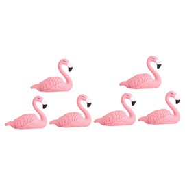 Healvian 6pcs Flamingo Nail Art Display Rack Lovely Flamingo Design for Manicure Practice Nail Training Stand Beauty Tools for Salon Home Use