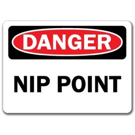 Danger Sign - Nip Point - 10" X 14" OSHA Safety Sign