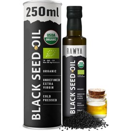 RAWYA Aceite de Comino Negro - Prensado En Frío - Comino Negro Turco - Nigella Sativa Premium Con Timoquinona - Kalonji - Sin Omg Ni Gluten - Suplementos Nutricionales - Sabor Extra Fuerte - 237 Ml