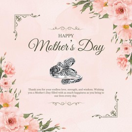 oGoodsunj Sterling Silver Spoon Rings for Women: Vintage Butterfly Lotus Just Breathe Turquoise Dragonfly Cross Rose Vintage Antique Thumb Ring for Mom Grandma (Butterfly B, 10 11 12)