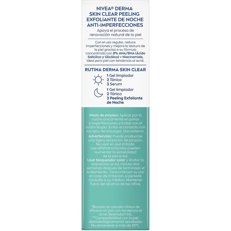 NIVEA Derma Skin Clear Peeling Exfoliante de Noche Anti-imperfecciones (40