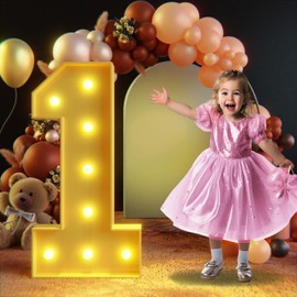 imprsv 3FT Marquee Light Up Numbers for 1st 21st Birthday Decorations Anniversary Party Decor, Mosaic Numbers for Balloons Number 1, Marquee Letters, Pre-Cut Foam Board Kit
