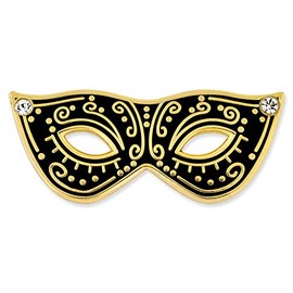 PinMart's Black & Gold Masquerade Mask Party Enamel Lapel Pin