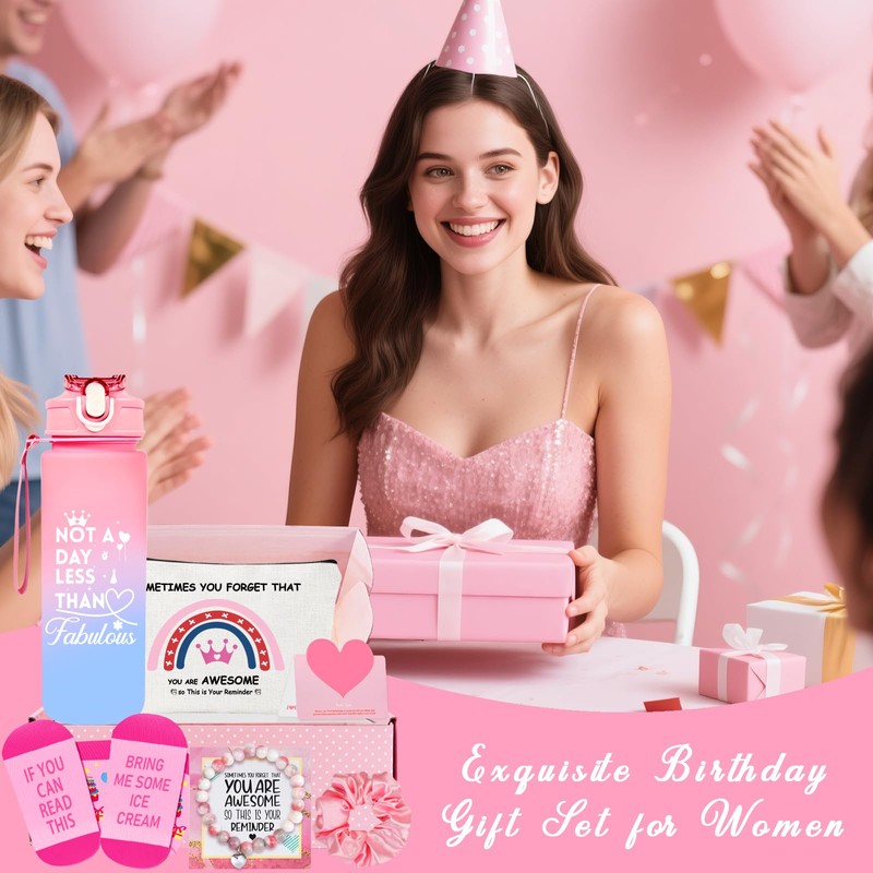 Fabulous 25oz Water Bottle Pink Gifts Box Set - Birthday