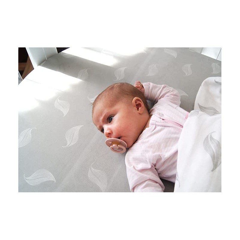 Babyhood Amani Bebe Organic Jersey Cotton Oval Fitted Sheet, White