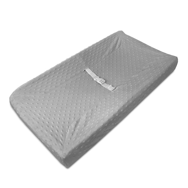 American Baby Company Heavenly Soft Minky Dot Fitted Contoured Changing Pad Cover, Gray Puff, for Boys and Girls