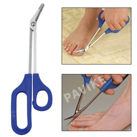 PAVIKE Foot Nail Scissors for Extra Long Handle Foot Nail Scissors Thick Nail Cuticle Trimmer Long Handle Manicure Pedicure Tool Thick Toe Nail Cuticle Scissors Easy Reach Handle Unique Design for