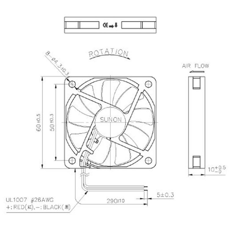 Sunon MF60101V11000UA99 Fan 12 V DC 1.3 W 60 x