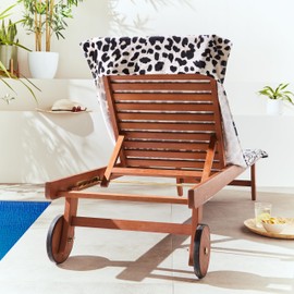 Catherine Lansfield Leopard Cotton 78x200cm Beach Sun Lounger Towel Natural