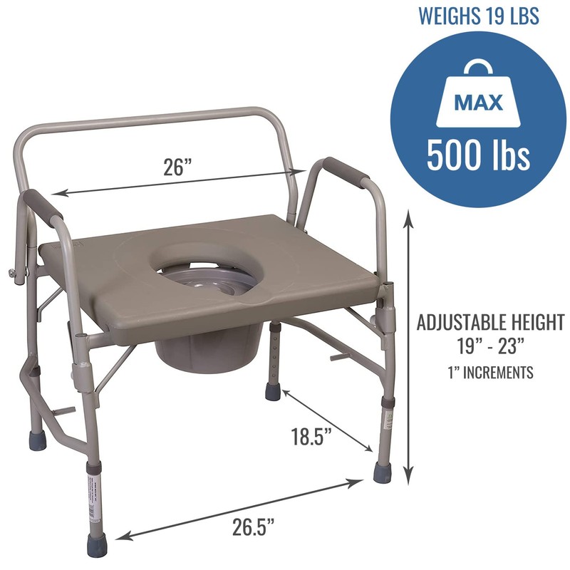 DMI Bedside Commode, Portable Toilet, Commode Chair, Raised Toilet Seat