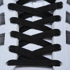 Flat Shoelaces 1/4" Wide Shoes Lace (2 Pair) - Wide Shoelaces - Flat Shoe Laces for Sneakers and Shoes (36" inches (91 cm), Black)