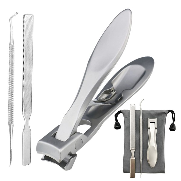 TAKES Dermatologist Supervised Nail Clipper, Blade Open, Inward Nails, Thick Nails, Stainless Steel, Nail File, Zonde Included, Silver