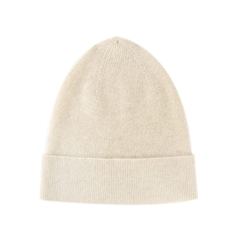 Lallier 100% Pure Cashmere Ribbed Cuffed Hat Warm Soft with
