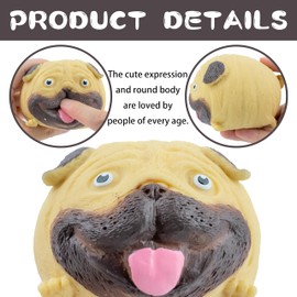 AWANGLUO Novelty Cute Squeeze Pug Dog Toy, Decompress, Super Soft, Pull, Stretch and Squeeze Pug Dog Toy, Animal Party Favors Toy