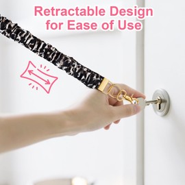 NINATY 2Pcs Scrunchie Lanyard for ID Badges Keys Badge Holder Retractable Keychain Lanyards for Keys Black Dark Coffee Color Stretchy Lanyard Teacher Nurse Gifts Cute Functional for Work