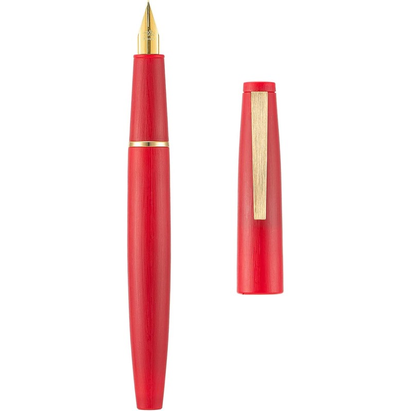 Jinhao 80 - Pluma estilográfica de fibra de carbono cepillada,