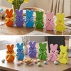 OLANRUN Easter Decorations for Home, 6 Pcs Wooden Bunny Table