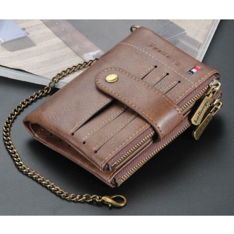 REMARSO Men's Bifold Wallet, Large Capacity, Popular, Folding Wallet, Chain