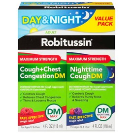 Robitussin Maximum Strength Cough and Nighttime Relief Berry Flavor 8 Fl Oz