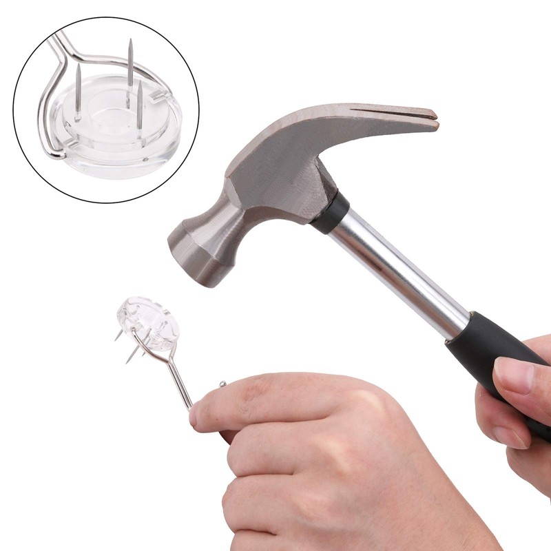 HARMIEY Plasterboard Veneer Wood Hooks Three Pin Hooks Clear Hooks