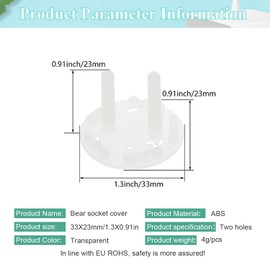 Fielect Outlet Plugs Covers Childproof Outlet Covers Protectors Electric Socket Cover Electrical Protector 2-Pin Transparent 30Pcs