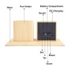 ThreeH Wooden Digital Alarm Clock, Pen Holder, LED Time Display,