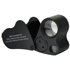 Jewelry Magnifier Magnifier 30x 60x 2 Types of Lens with LED Light Compact Magnifier Folding Observation Portable