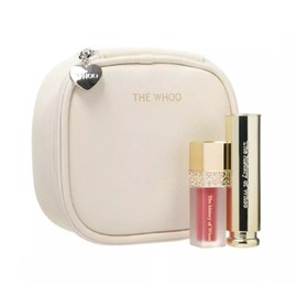 Korea Makeup Product_The Whoo Glow Lip Balm Special Set. Color: Pink SPF10 3.3g & Velvet Liquid Lip Rouge No.18 Rose Pink 2.1g - Long Lasting, Lips Moisturizing - Magic Temperature Color Changing