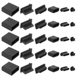 30 piezas de 6 tipos de silicona antipolvo cubierta USB tapas de enchufe USB tipo A enchufes USB tipo A con kit de cepillo de limpieza para USB tipo C, puerto de auriculares, HDMI, 30 unidades