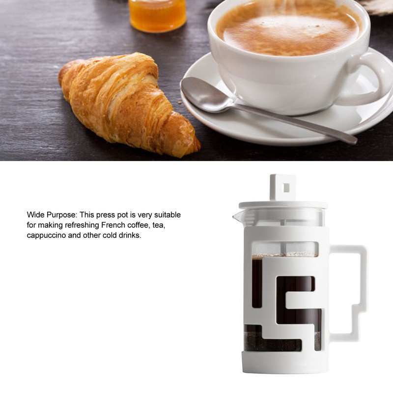 French Press Pot Maze Shell Design Glass Press Pot Press