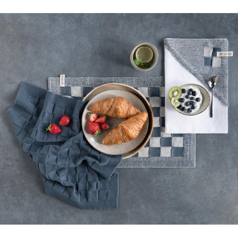 Knit Factory - Place Mat Block - Ecru/Granite - 50