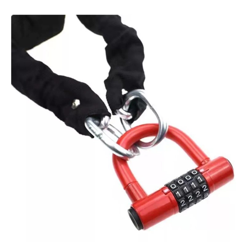 Lecute Candado 4 Digitos Acero Combinacion Bicicleta Moto Bici