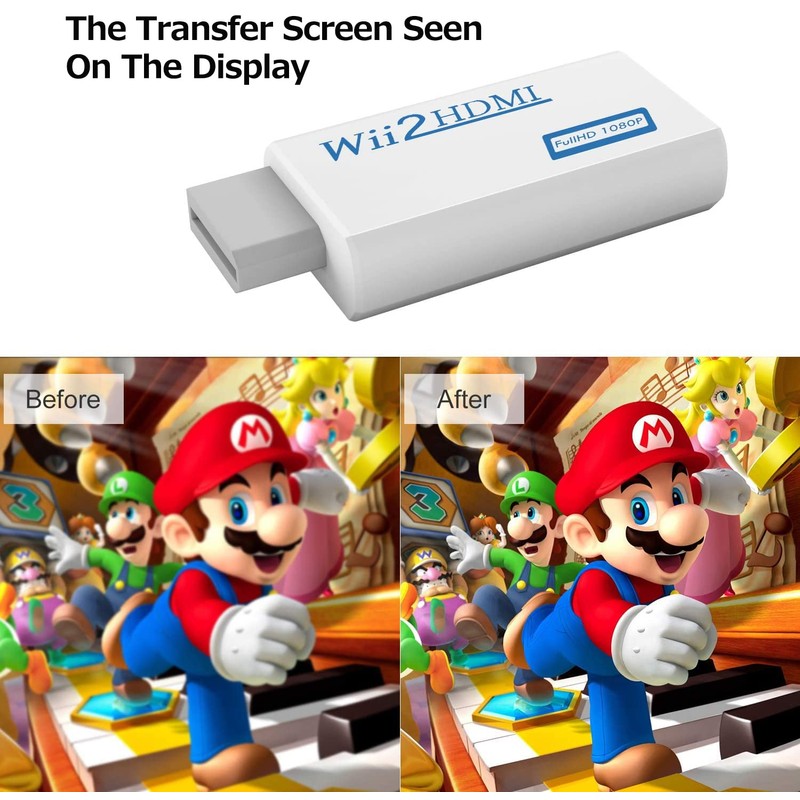 Wii to HDMI Converter, Wii to HDMI Adapter 1080P Output