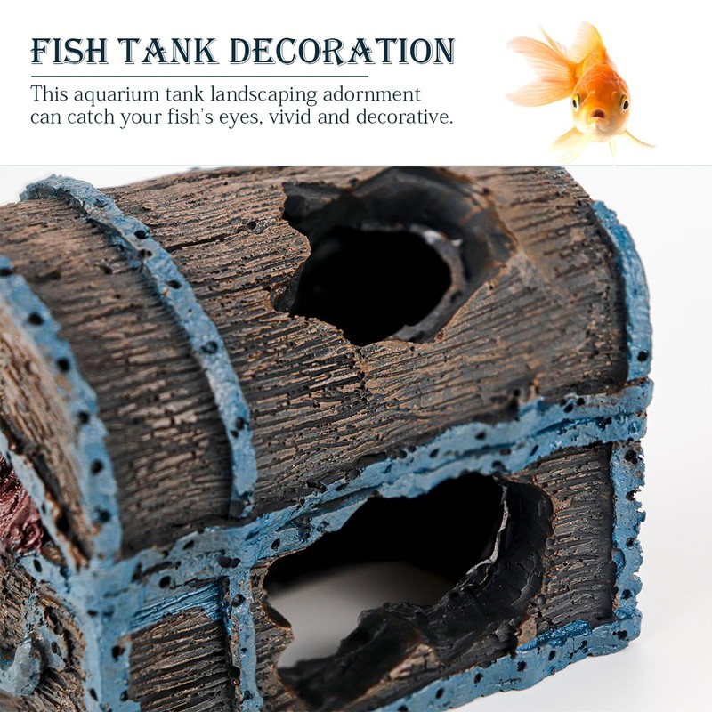 YOLUFER Aquarium Decorations Resin Treasure Box Ornaments Simulation Treasure Chest