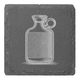 4 x 'Hot Water Bottle' 10cm Square Slate Coasters (CR00220443)