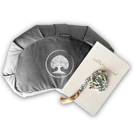 Meditation Cushion Kit – Meditation Accessories – Special Gifts for Women or Men, Self-Care Gift for Everyone, Anxiety Relief Items – Japa Mala - Meditation Diary
