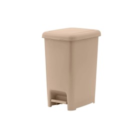 Superio Slim Trash Can with Foot Pedal – 4 Gallon Step-On Trash Can, Small Plastic Garbage Can with Lid, Trash Can for Bathroom, Bedroom, RV, Kitchen, Office, Patio, or Dorm – Beige