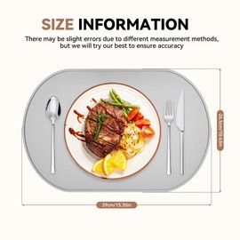 Silikon-Platzsets, rutschfest, wasserdicht, für Küche, Esstisch, leicht zu reinigen, waschbar, Arbeitsplattenschutz, Küchenthekenmatte, hitzebeständige Silikon-Backmatte, 4 Stück