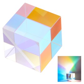 Neewer 25mm K9 Crystal Photography Prism Cube, Color HD Optical Glass Cube, RGB Dispersion Prism, Photography Props, for Home Decoration, Physics Teaching, Light Spectrum Education, CY005