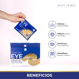 👁️✨ Mist Jewel Eye Contour Patches – 25 Pairs with Hyaluronic Acid & Collagen for Dark Circles & Tired Eyes 💧🌿