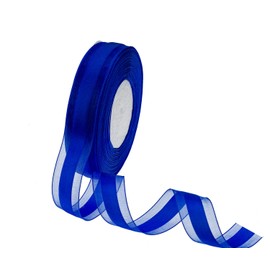 ATRBB 50 Yards 1 Inch Wide Satin Ribbon with Organza Edge for Wedding Gifts Wrapping DIY Bows and Craft (Royal Blue)