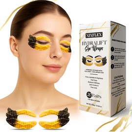 NixFlex Full-Eye Gel Patches C 20 Pairs | Under Eye Patches for Dark Circles, Puffiness & Wrinkles | Collagen & Hyaluronic Acid Eye Masks | Hydrating, Firming, Anti-Aging | Vegan & Sensitive Skin Friendly