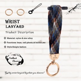 YOYOL Elastic Lanyard on the Wrist, Key Ring, Cool Keyring for Men and Women, 215 Colorful Cowboy
