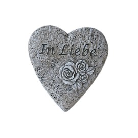 Bambelaa! Grave Decoration Heart Inscription "In Liebe" Stone Resin Cemetery