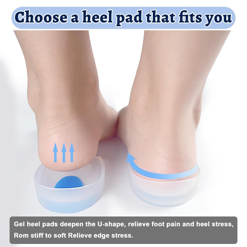 3 Pair Gel Heel Cups Plantar Fasciitis Inserts - Silicone