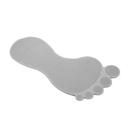 Croydex Big Foot Rubber Bath Mat - Non Slip Anti Mould Bath Mats for Inside Bath, Natural Rubber, Large Foot Shape Design, Anti-Bacterial Treated, Easy to Clean, Machine Washable, Grey, 35 x 76cm