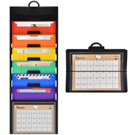Wall File Organizer 6 Pocket,Hanging Wall File Organizer for Classroom and Office,Accordion Organize Assignments,Files,Scrapbooks,Paper